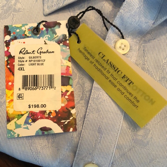 Robert Graham Egyptian cotton classic relaxed fit button down long sleeve shirt - Picture 6 of 11